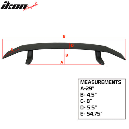 Universal IKON Style ABS Plastic Add On Matte Black Rear Trunk Wing Spoiler Tail