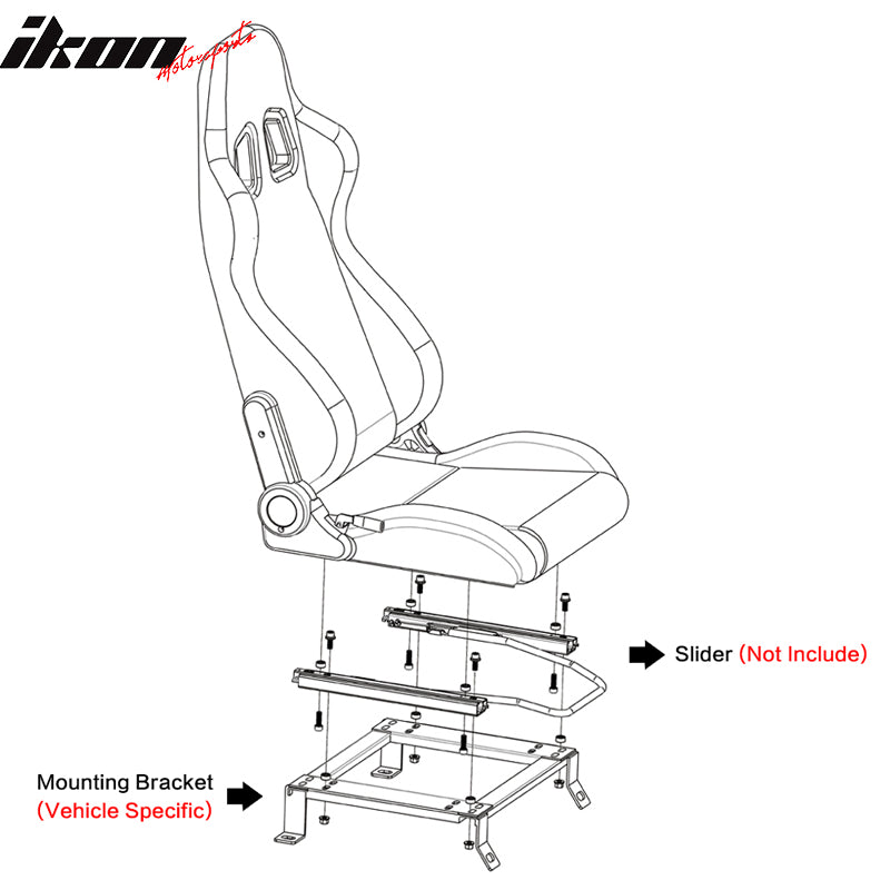 Fits 93-98 Toyota Supra Pair Racing Seat Brackets Mount Rail Track Steel