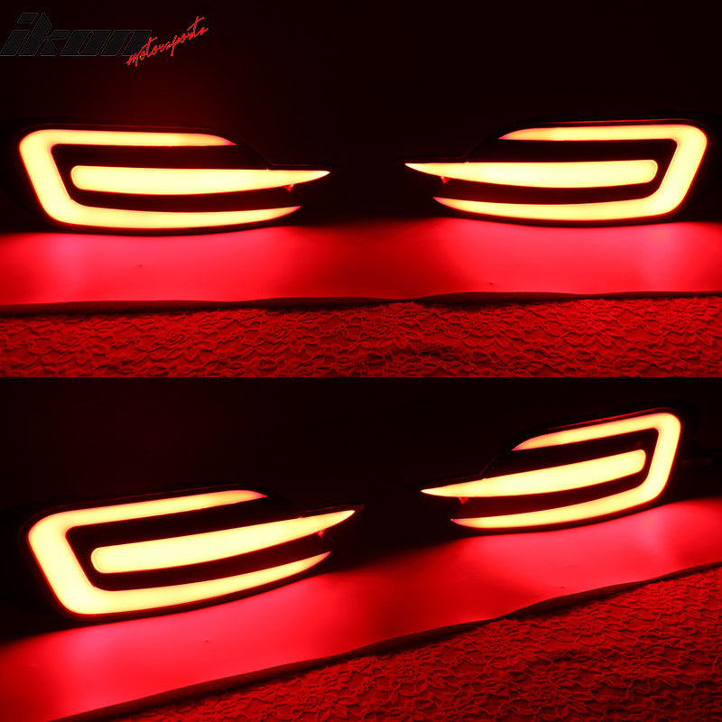 Fits 16-18 Civic 10 th Sedan 4Dr Rear Bumper Brake Lamp Red LED Light - 2 PCS