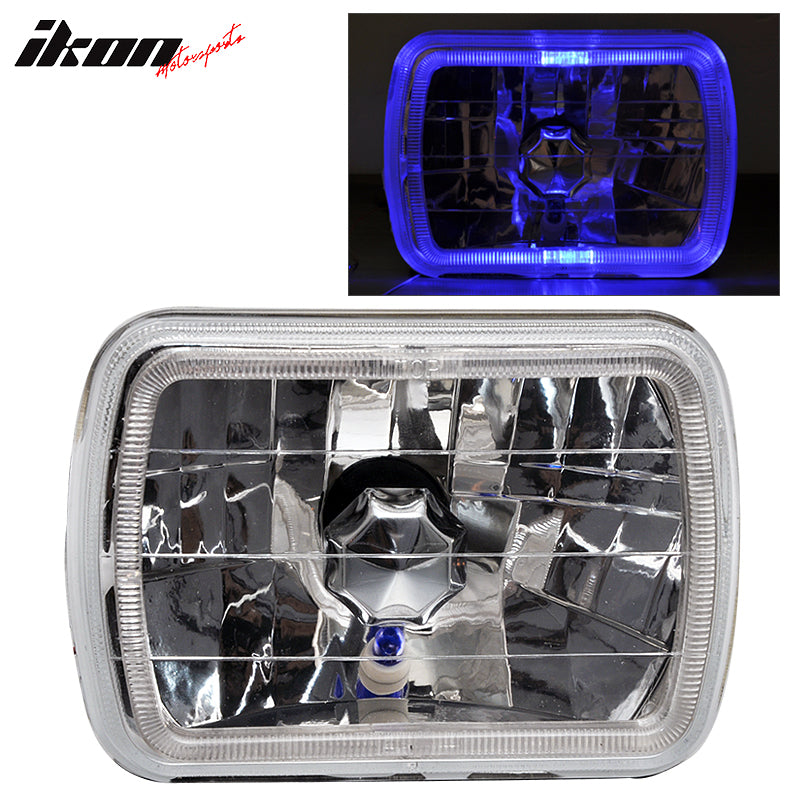 7X6 Inches Blue Halo Diamond Headlights Lamps Square