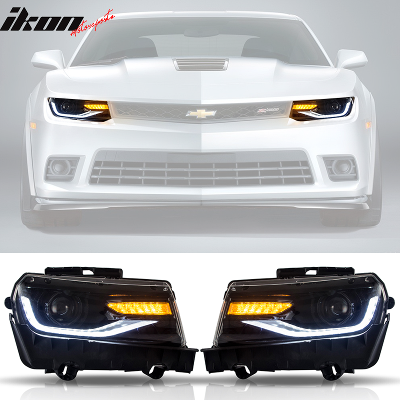 Fits 10-13 Chevy Camaro ZL1 Style Front Bumper Cover w/ 6th Gen Style Headlights