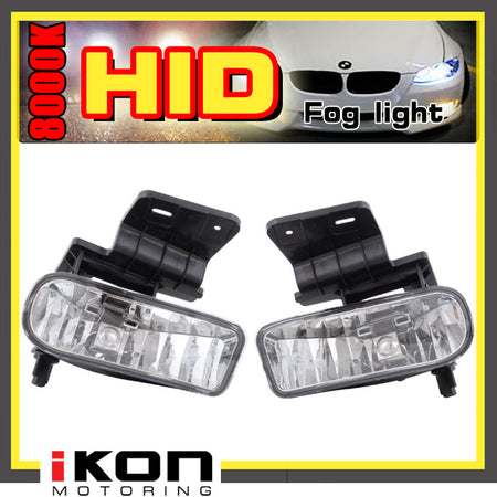 Fits 99-02 Chevy Silverado & 00-06 Suburban Tahoe Clear Lens Fog Light HID 8000K