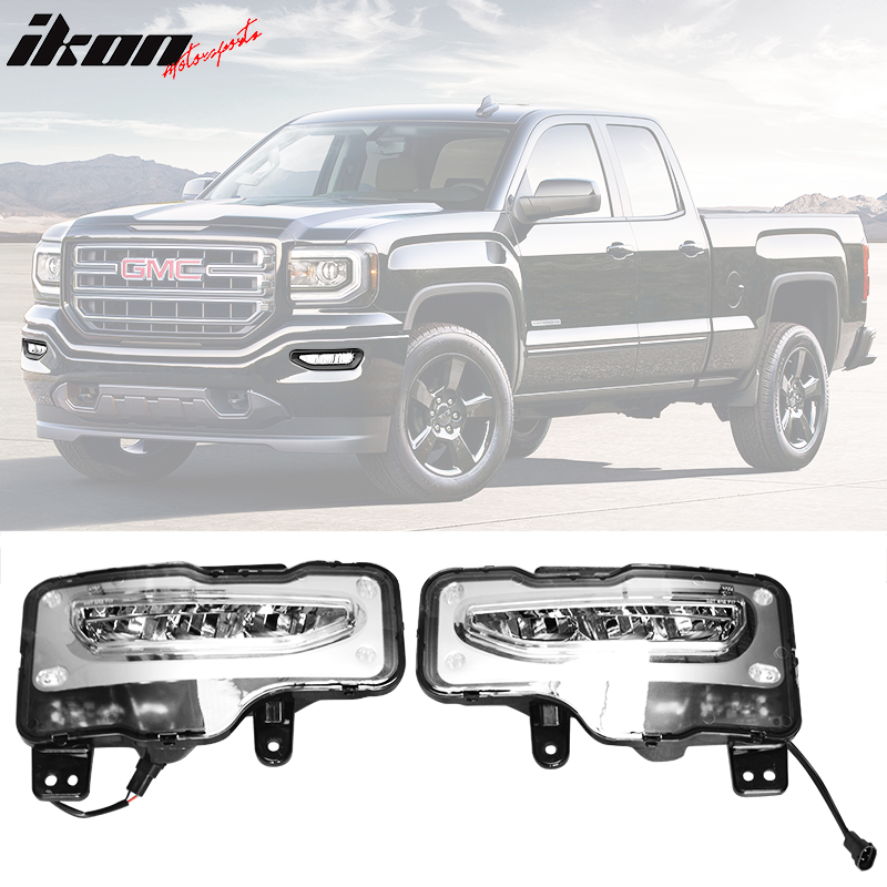 2016-2019 Sierra 1500& Silverado 1500 Clear Lens Fog Lights Pair ABS