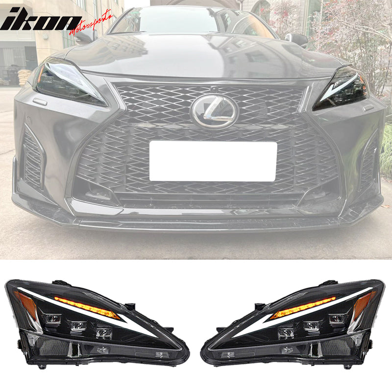 2006-2013 Lexus IS250 IS350 IS-F F Sport Style Black LED Headlights