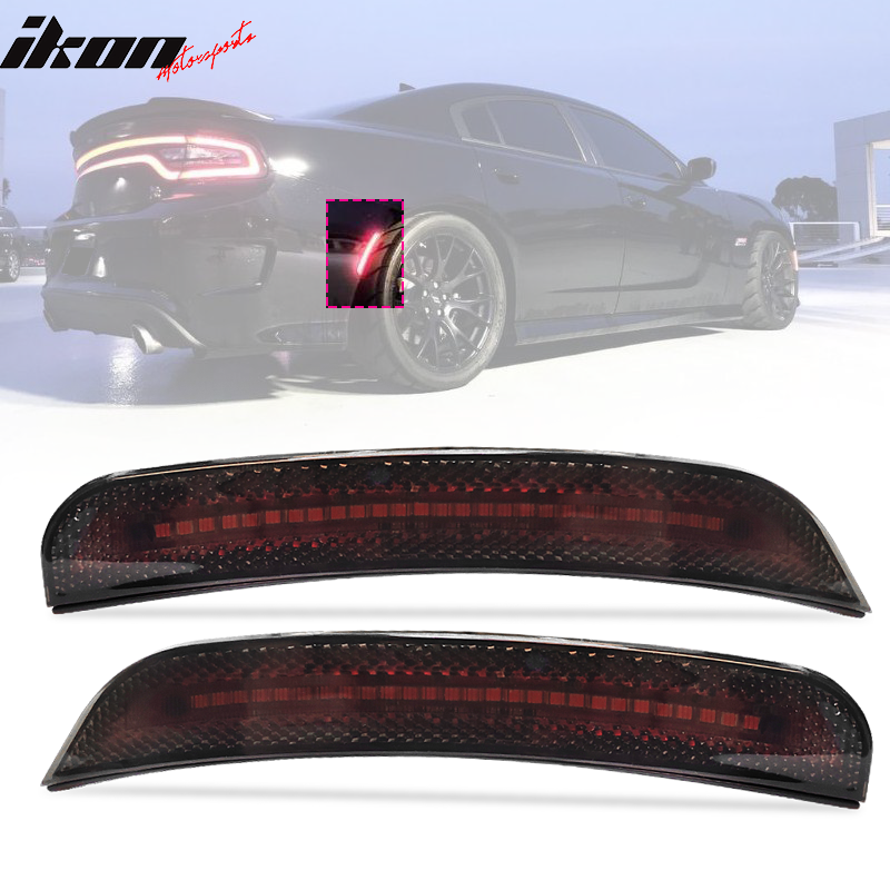 Fits 15-23 Dodge Charger LED Rear Side Marker Lights Turn Signal Lamp