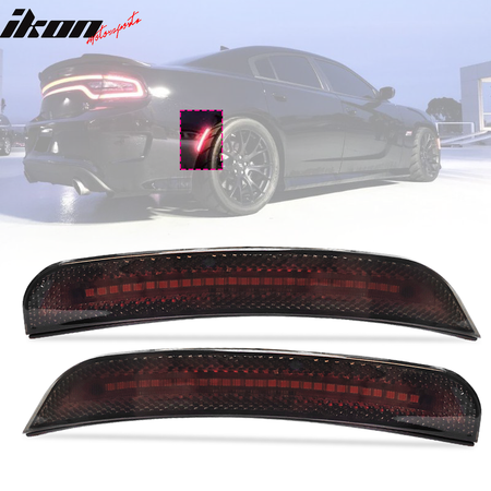 Fits 15-23 Dodge Charger LED Rear Side Marker Lights Turn Signal Lamp