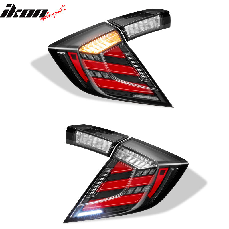 Fits 17-20 Honda Civic 10th Gen FK8 Type R Hatchback Mugen LED Tail Lights 4PC