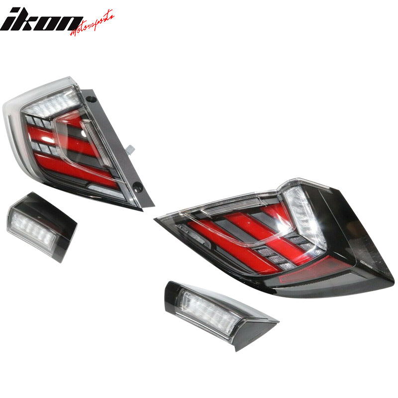 Fits 17-20 Honda Civic 10th Gen FK8 Type R Hatchback Mugen LED Tail Lights 4PC