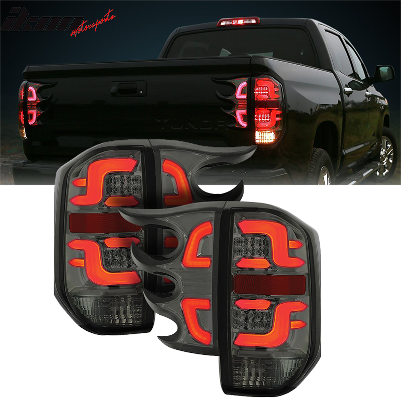 2014-2016 Toyota Tundra S Smoke Lens Chrome Housing LED Tail lights