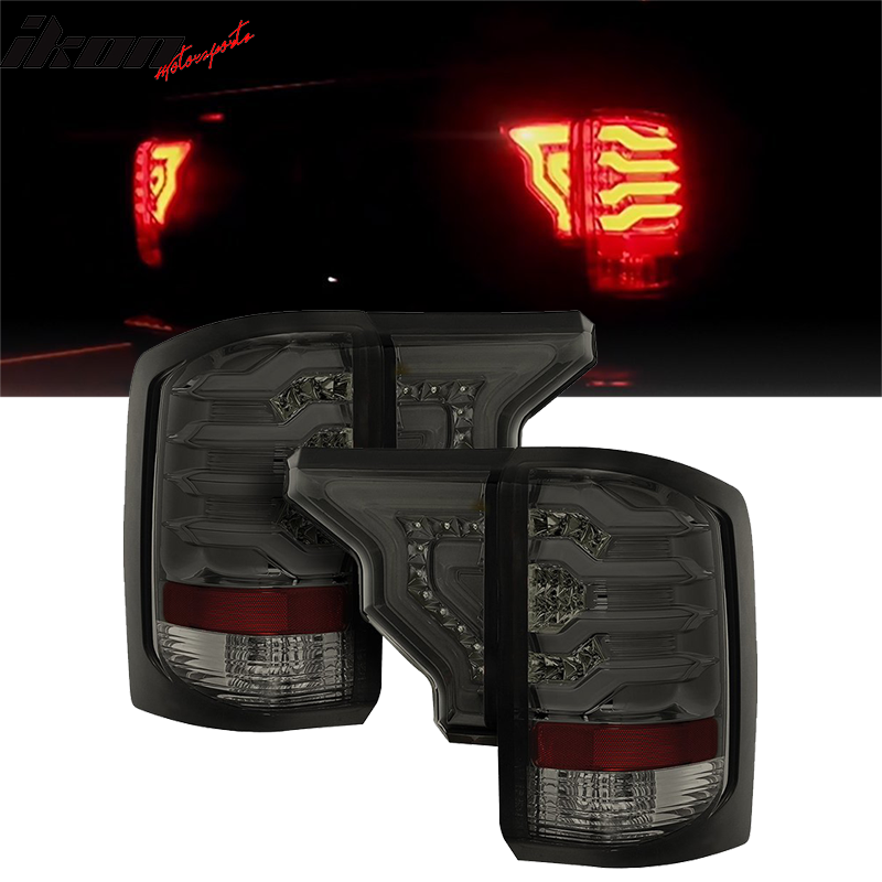 2014-2019 GMC Sierra S Style Smoke Lens LED Tail Lights Lamps 4PC