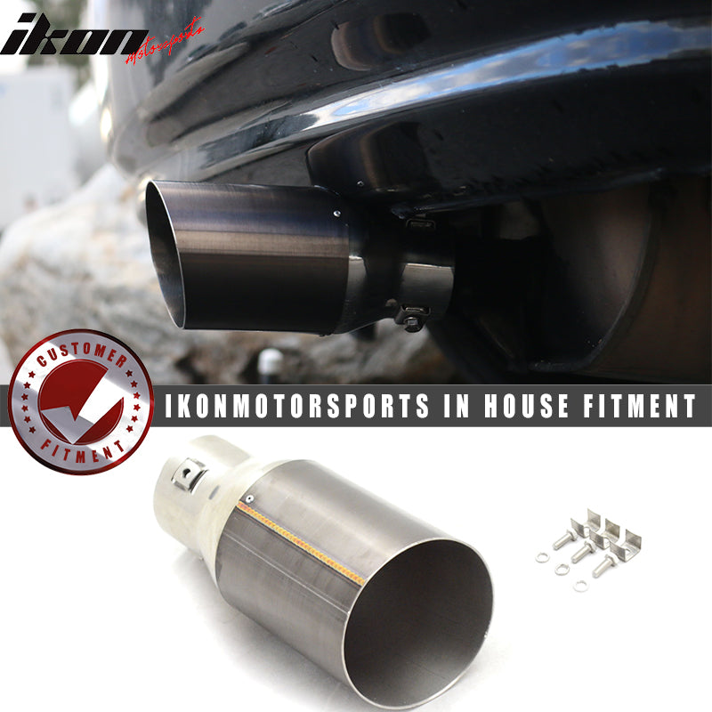 Add On Gunmetal Exhaust Slant Cut Muffler Tip 2.5in ID 3.5in OD