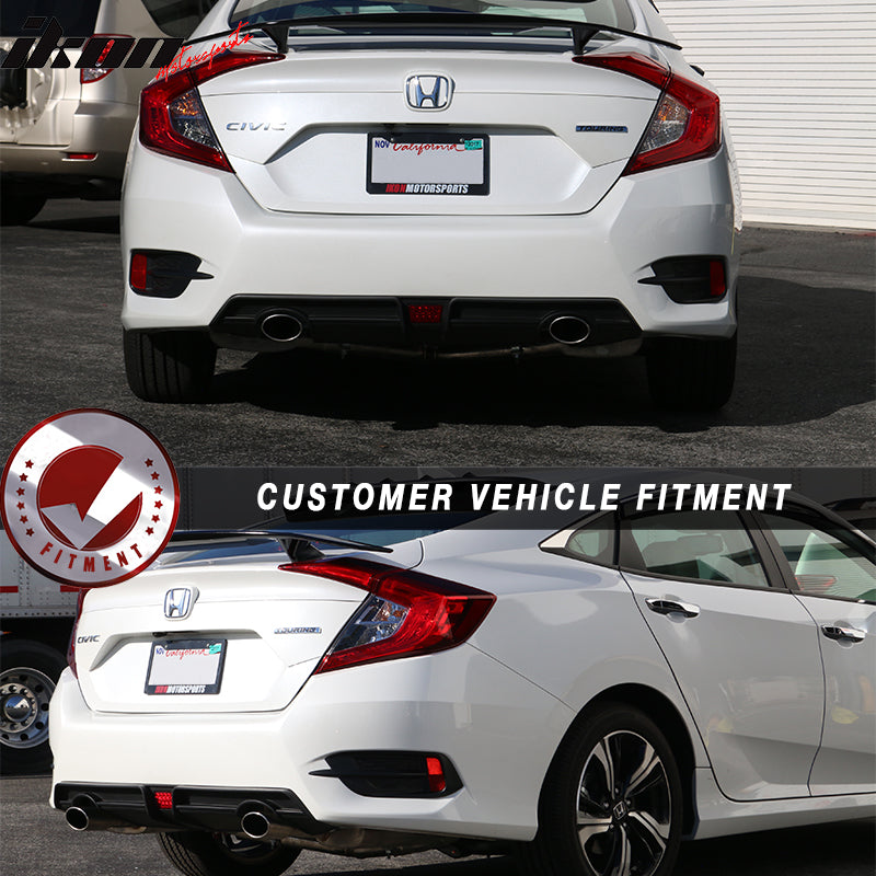 Fits 16-21 Civic 1.5L Catback Exhaust System & Rear Diffuser LED Light