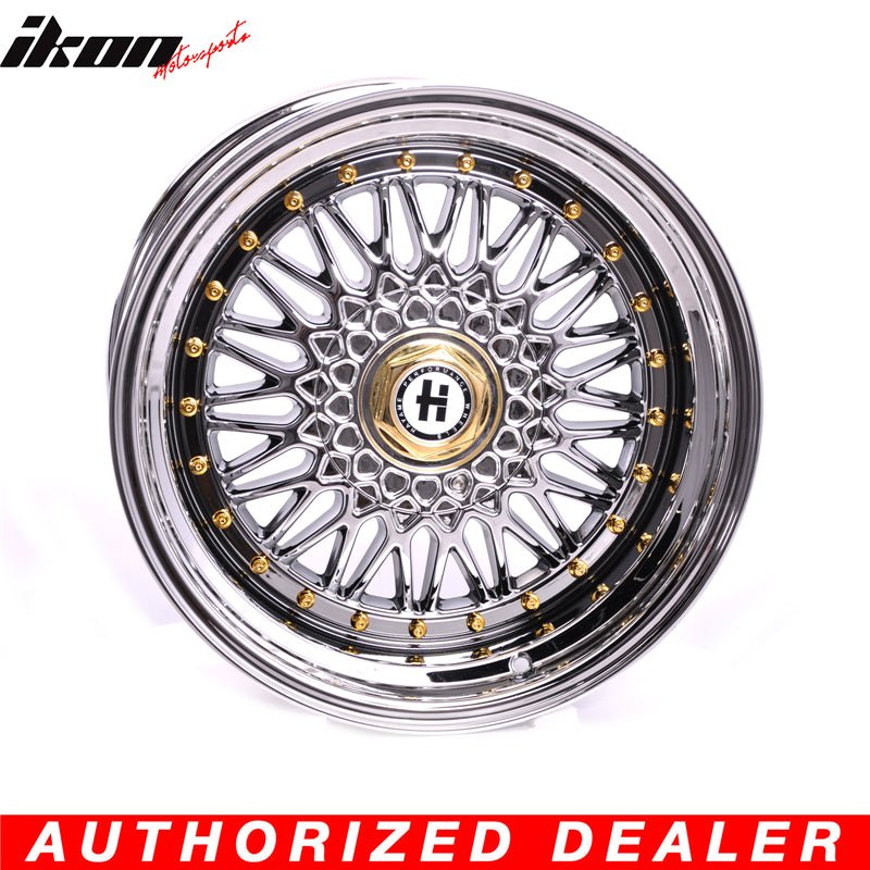 17x10in Hayame Wheel Full Platinum & Gold Rivets 5X100 5X114 x4