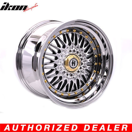 17x2010 Inch Hayame Performance Wheel Full Platinum & Gold Rivets 5X100 5X12014 x4