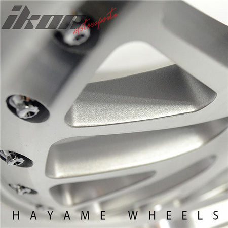 15x8 Hayame Performance Wheel Rims Silver Face Machine Lip 4x100 x4