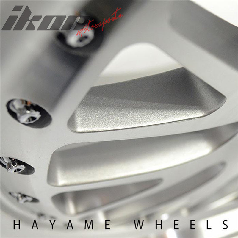 SALE! 15x8 Hayame Performance Wheel Rims Silver Face Machine Lip 4x100 x4