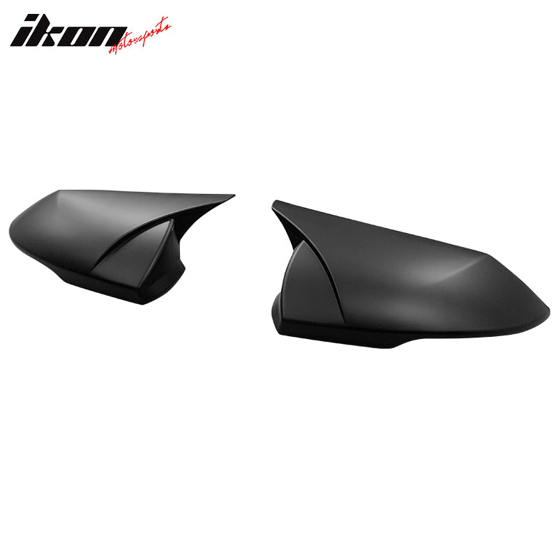 IKON MOTORSPORTS, Mirror Cover Compatible With 2021-2023 Hyundai Elantra 4-Door Sedan, Matte Black ABS Plastic Rear View Side Mirror Cover Cap Trim 2PC