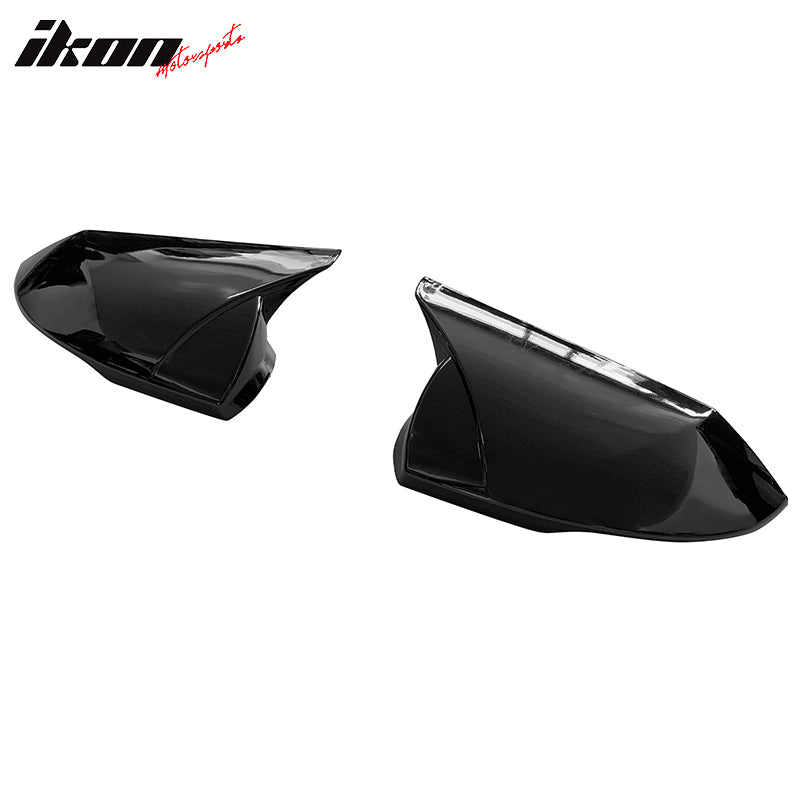 IKON MOTORSPORTS, Mirror Cover Compatible With 2021-2023 Hyundai Elantra 4-Door Sedan, ABS Plastic Rear View Side Mirror Cover Cap Trim 2PC