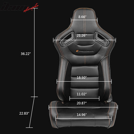 Universal Left Driver Side Reclinable Racing Seats + Dual Sliders