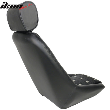 Mid-Sized Classic Bucket Seat w/ Sliders in Black Faux Leather PU