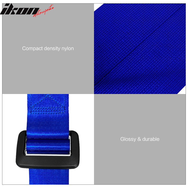 4 Point Racing Harness Buckle Seat Belt 2" Wide Nylon Blue Go-kart UTV ATV