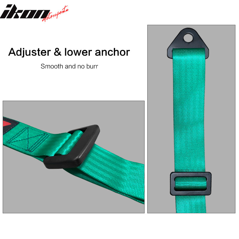 4 Point Racing Harness Buckle Seat Belt 2" Nylon Green UTV ATV