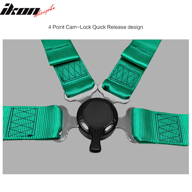 Clearance Sale 4 Point Race Harness Cam-lock Seat Belt 2" Wide Nylon Green