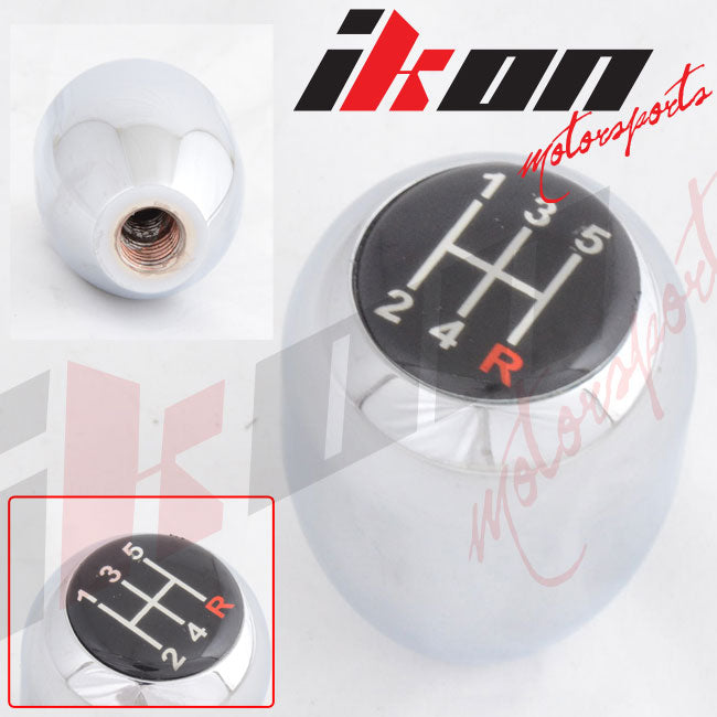 M10 X 1.5 Manual MT Transmission 5 Speed Chrome T-R Gear Shift Knob For Jeep