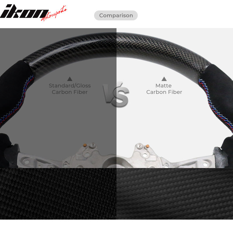 Fits 15-21 WRX STI Steering Wheel W/Stitch Matte Carbon Fiber Perforated Leather