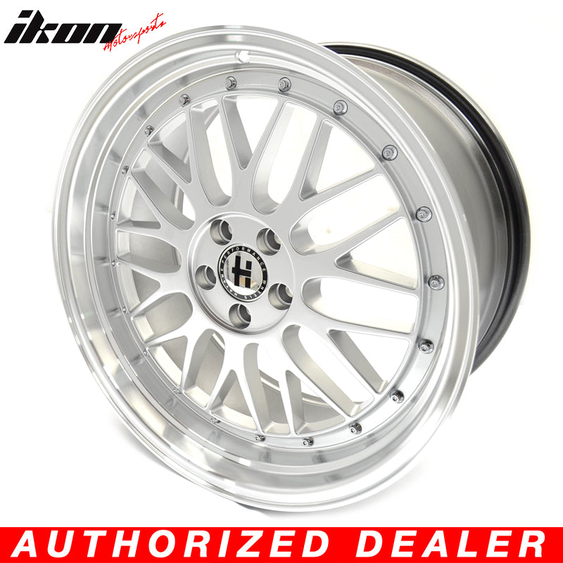 18x9 In Hayame Performance Wheel Rims Platinum Hyper Silver 5X100