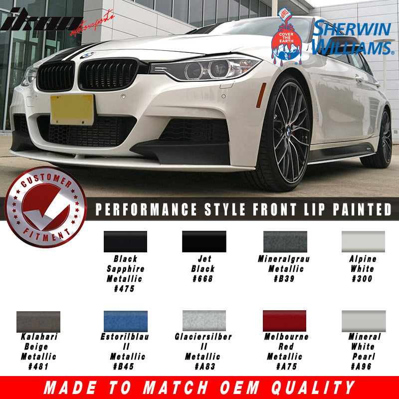 2012-2018 BMW F30 3 Series P Style 2 Tone Painted Front Bumper Lip PP