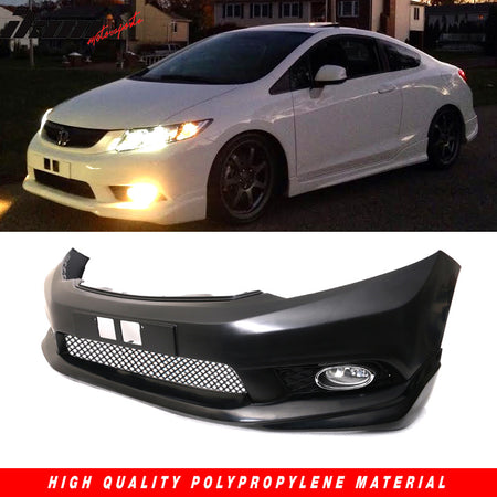 Fits 12-13 Civic Coupe JDM FG FB Front Bumper MD Lip Conversion + Foglights