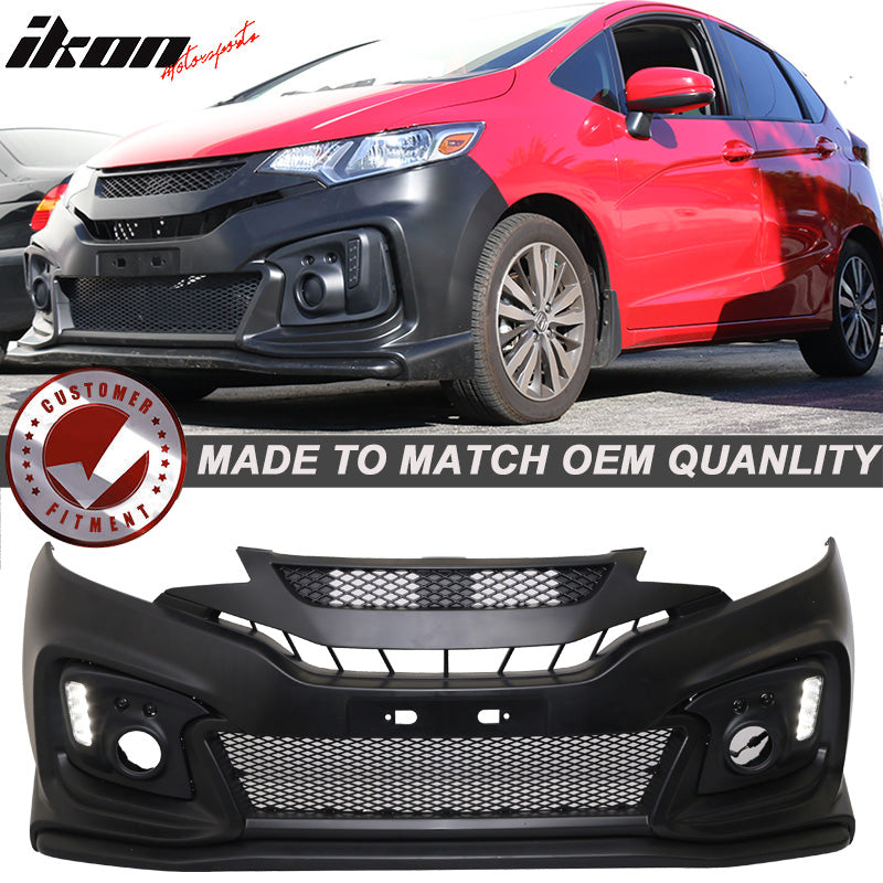 2015-2016 Honda Fit GK5 Front Bumper Conversion Cover DRL Light PP