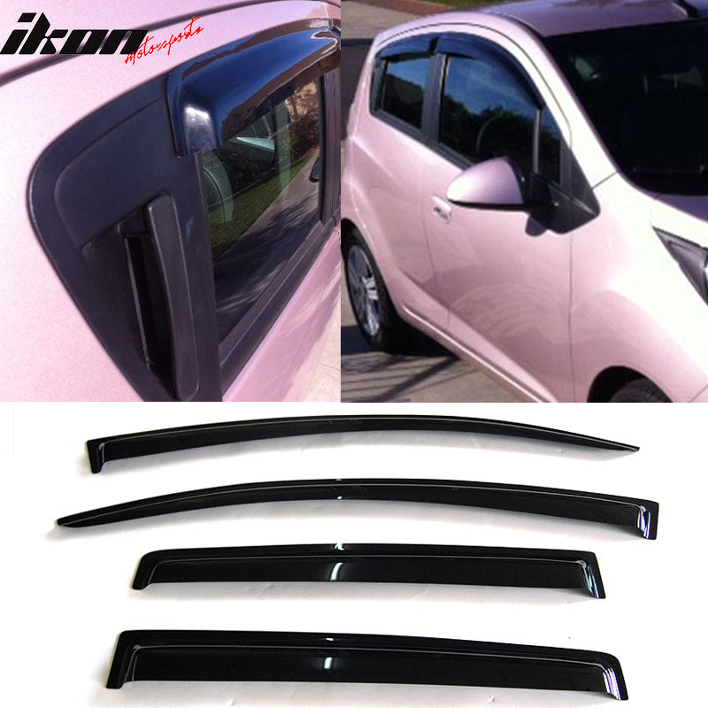 2013-2015 Chevy Spark Hatchback Sedan Acrylic Window Visors 4Pc Set