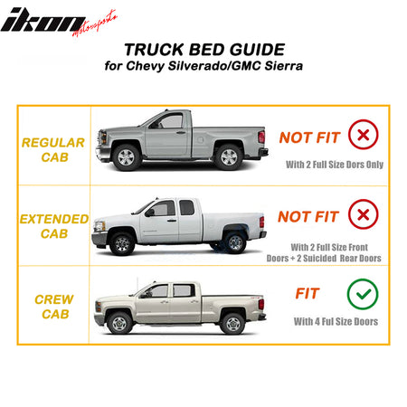 Fits 01-06 Chevy Silverado 1500 2500 3500 GMC Sierra Crew Cab Window Visors 4Pc