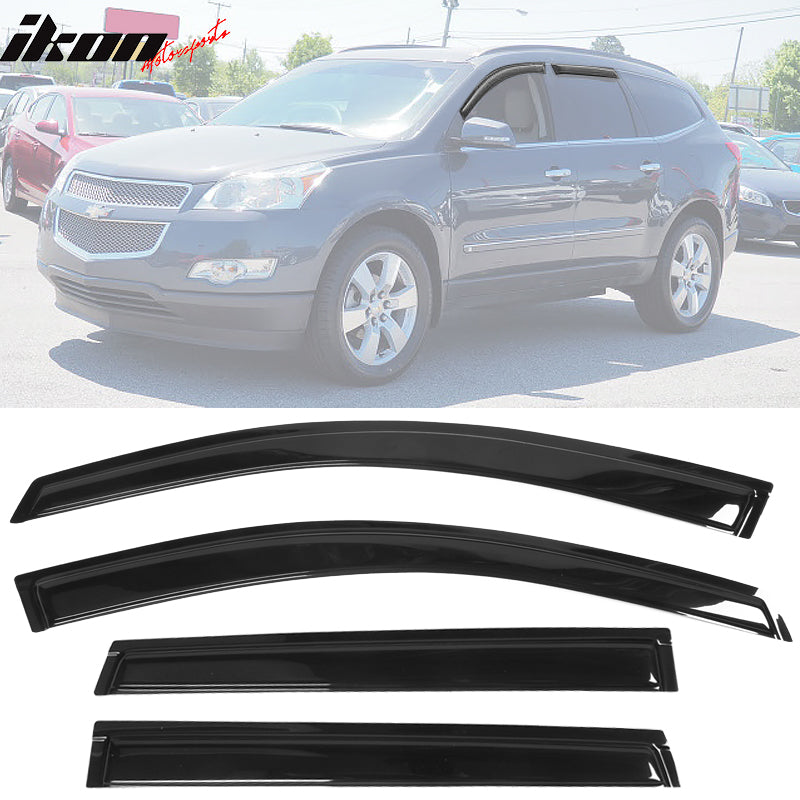 2009-2017 Chevy Traverse Slim Style Tape on Acrylic Window Visors 4PC