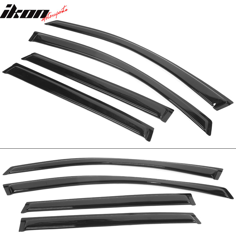 Window Visor Compatible with 2009-2017 Chevrolet Traverse, Slim Style Acrylic Smoke Tinted 4PCS Sun Rain Shade Guard Wind Vent Air Deflector by IKON MOTORSPORTS, 2010 2011 2012 2013 2014 2015 2016