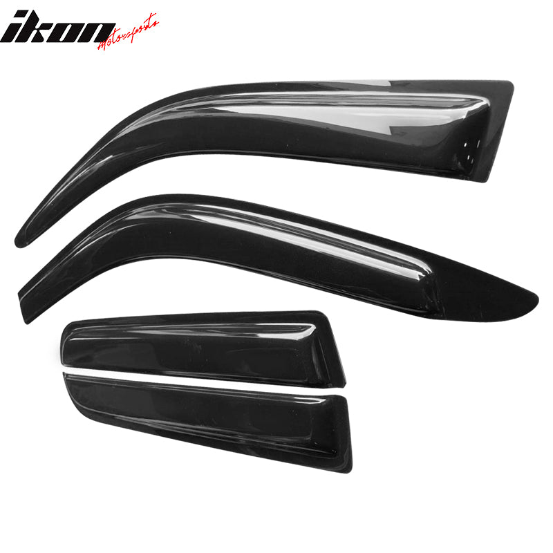 Fits 04-12 Chevy Colorado GMC Canyon Crew Cab 4PCS Window Visors Acrylic Tape-On