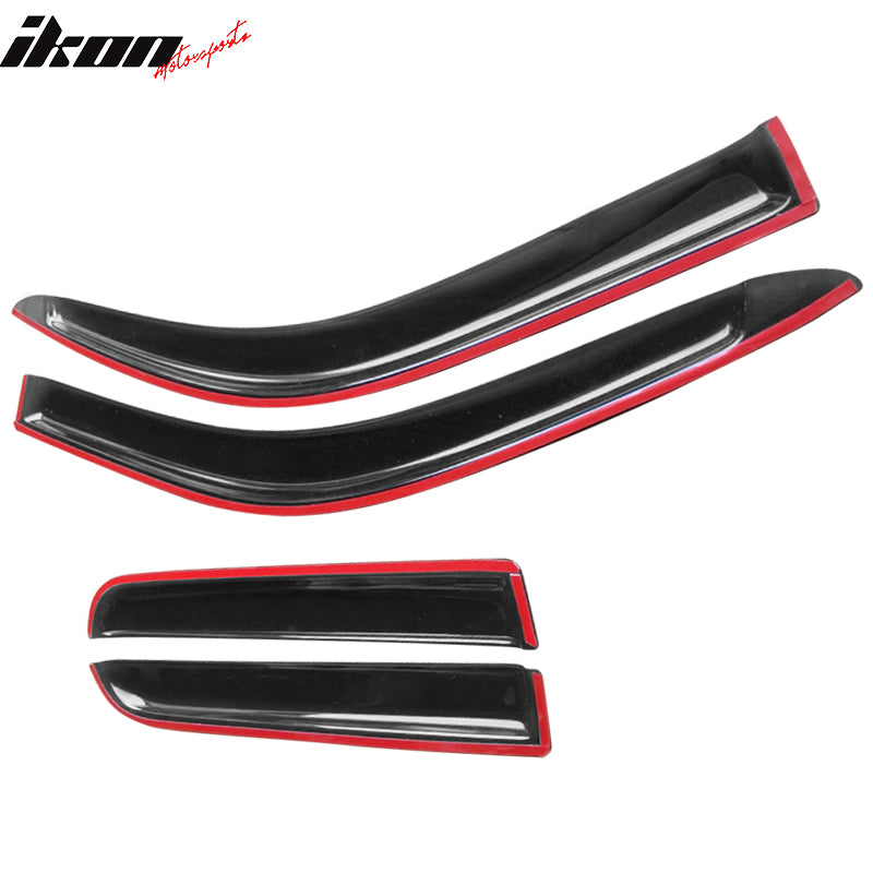 Fits 04-12 Chevy Colorado GMC Canyon Crew Cab 4PCS Window Visors Acrylic Tape-On