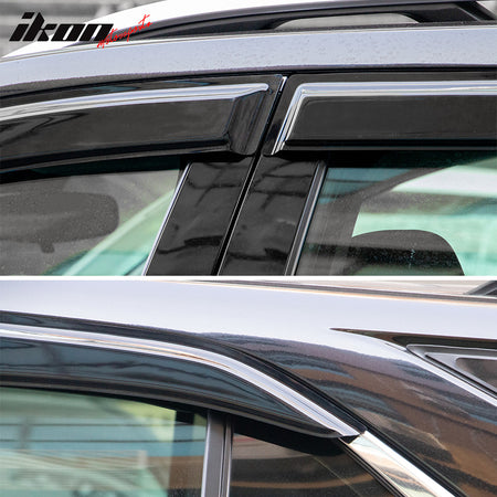 IKON MOTORSPORTS, Window Visor Compatible With 2018-2023 Chevy Equinox, Vent Sun Shade Rain Guards Side Window Deflectors