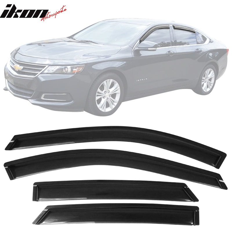 2014-2020 Chevy Impala Slim Style Smoke Tinted Window Visors Acrylic