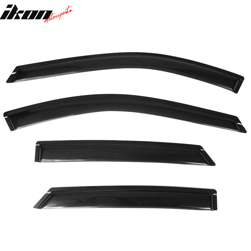 Window Visors Compatible With 2014-2020 Chevy Impala, Dark Smoke Acrylic Window Visors Wind Sun Rain Vent Guards 4PC By IKON MOTORSPORTS, 2015 2016 2017 2018 2019