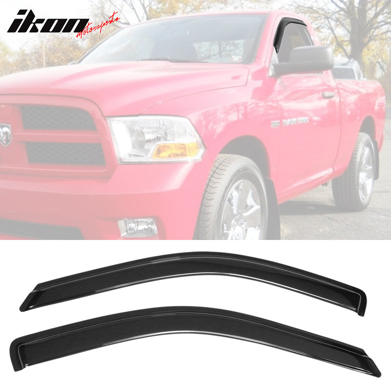 2009-2024 Dodge Ram Slim Style Smoke Tinted Window Visors Acrylic 2PC