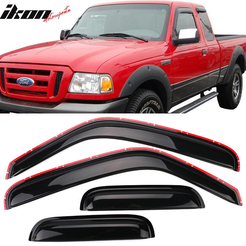 1999-2011 Ranger 1999-2000 Mazda B2500 Window Visors Acrylic