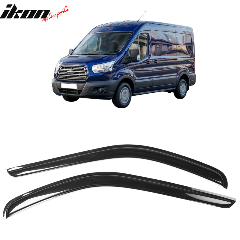 2014-2020 Ford Transit Slim Style Smoke Window Visor Rain Guard Acylic