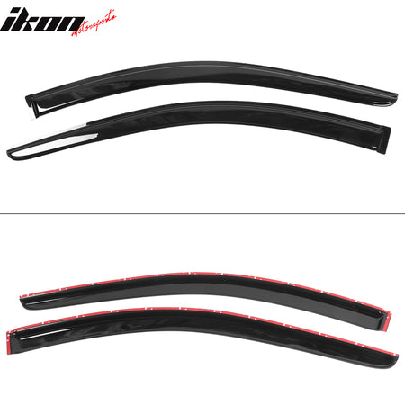 Window Visors Compatible With 2003-2007 Honda Accord, Acrylic Smoke Tinted / Semi-transparent Sun Rain Guard Wind Vent Air Deflector Shade by IKON MOTORSPORTS, 2004 2005 2006