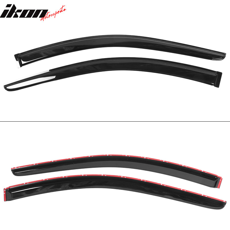 Window Visors Compatible With 2003-2007 Honda Accord, Acrylic Smoke Tinted / Semi-transparent Sun Rain Guard Wind Vent Air Deflector Shade by IKON MOTORSPORTS, 2004 2005 2006