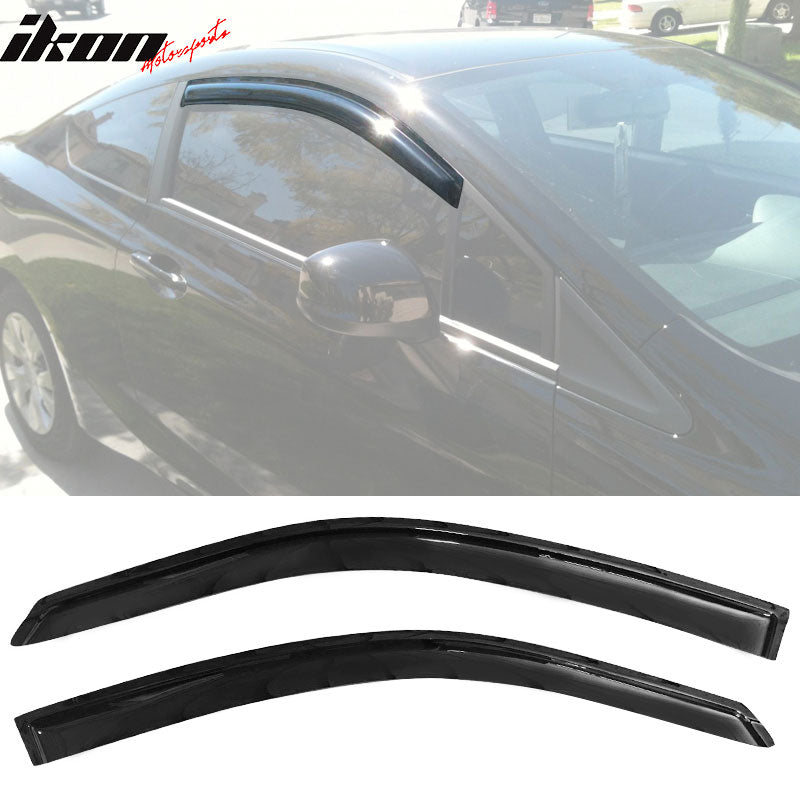 2008-2012 Honda Accord 2-Door Coupe Visor Windows Set Acrylic