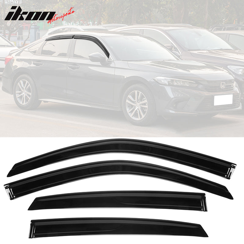 2022-2023 Honda Civic Sedan 4-Door Acrylic 4PC Tape On Window Visors