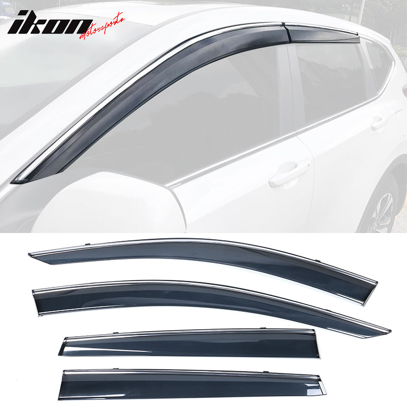 IKON MOTORSPORTS, Window Visor Compatible With 2017-2022 Honda CR-V Vent Sun Shade Rain Guards Side Window Deflectors